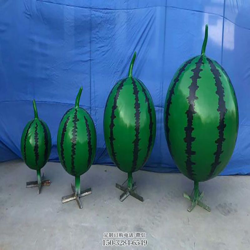 环境西瓜雕塑 园林瓜果雕塑摆件订做 空间雕塑精品