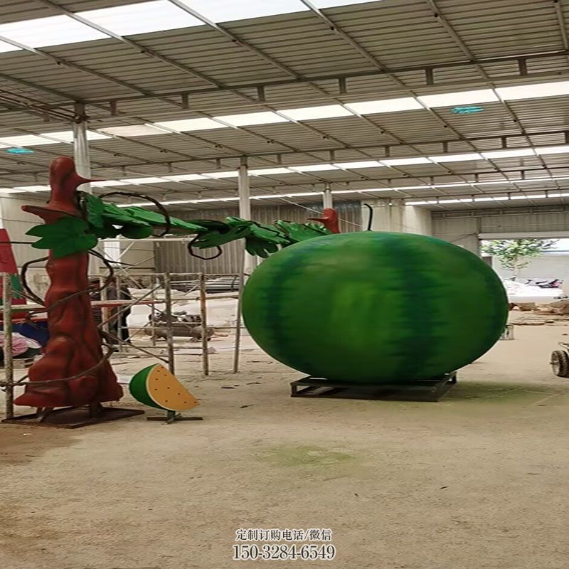 空间西瓜雕塑 户外瓜果雕塑摆放精选 雕塑工艺服务商